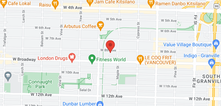 map of 108 2020 W 8TH AVENUE